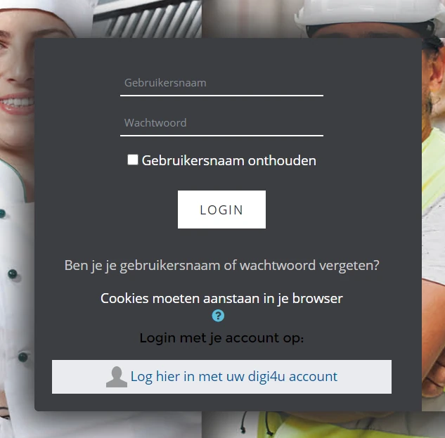 Moodle inlogvenster