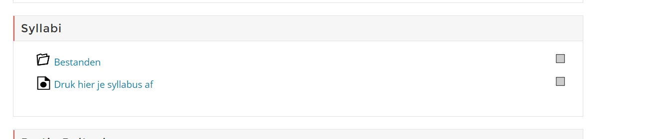 Moodle overzicht